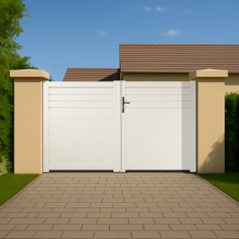 Portail battant PVC standard ARRAS blanc (en ambiance)