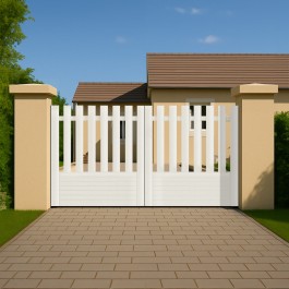 Portail battant électrique PVC blanc ALENÇON DROIT