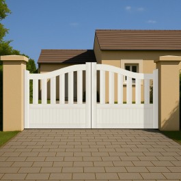 Portail battant électrique PVC blanc BREST GALBÉ