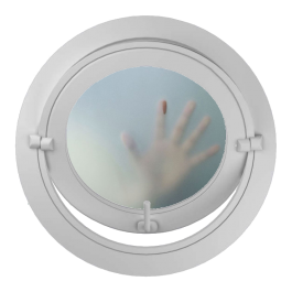 Oeil de boeuf rond basculant PVC vitrage dépoli ø tableau 800 mm