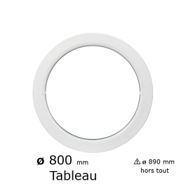 Oeil de boeuf rond fixe PVC vitrage clair ø tableau 800 mm
