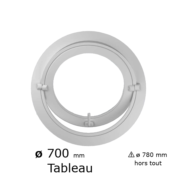 Oeil de boeuf rond basculant PVC vitrage clair ø tableau 700 mm
