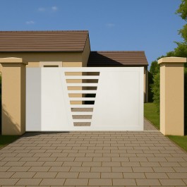 Portail coulissant PVC sur-mesure CAMBRAI - ouverture vers la gauche