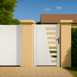 Portillon PVC sur mesure Cambrai (poignée à droite)