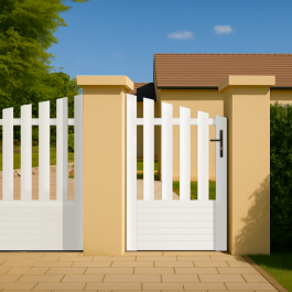 Portillon PVC standard ALENÇON blanc CONCAVE 1000x1450 mm - poignee a droite