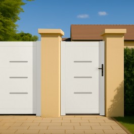 Portillon PVC standard BRIANÇON blanc 1000x1600 mm - poignee a droite