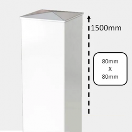 Image de Pilier PVC Blanc pour Portail - H1500 - 80x80