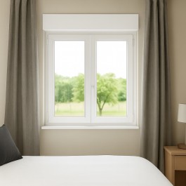 Fenêtre avec volet roulant électrique PVC H 95 x L 80 cm 2 vantaux