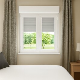 Fenêtre avec volet roulant électrique PVC H 105 x L 100 cm 2 vantaux