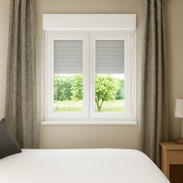 Fenêtre avec volet roulant électrique PVC H 125 x L 90 cm 2 vantaux