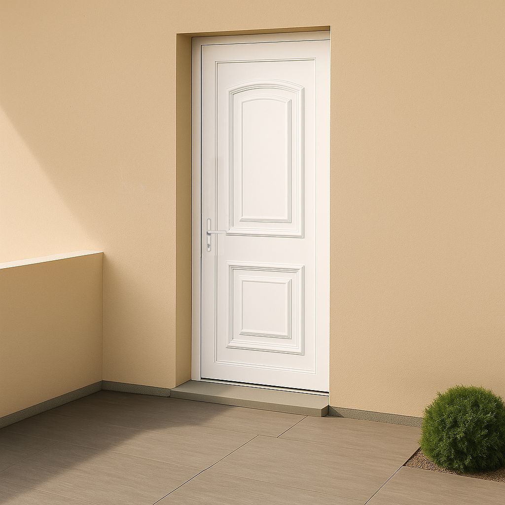 Porte d’entrée en PVC pleine blanche Granada
