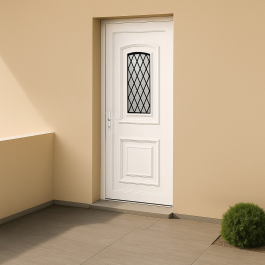 Porte d’entrée en PVC Granada 17L vitrée décor