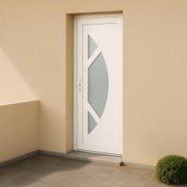 Porte d’entrée vitrée blanche Coralie 0