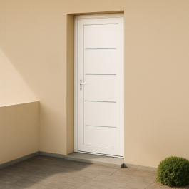 Porte d’entrée en PVC blanche 527-0