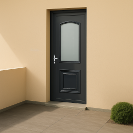 Porte d’entrée PVC couleur Granala vitrée