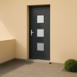 Porte d’entrée PVC couleur 124-3 vitrée
