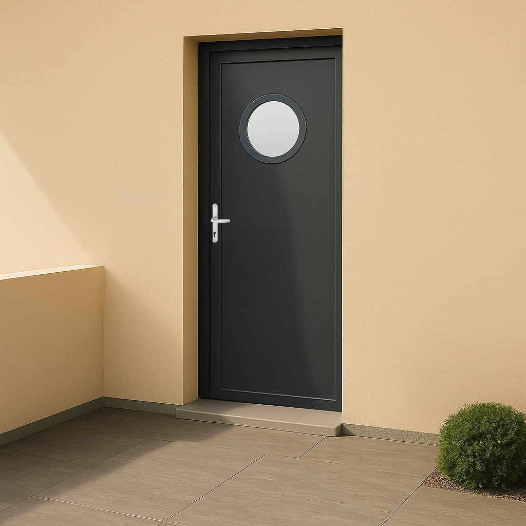 Porte d’entrée PVC couleur 415 vitrée