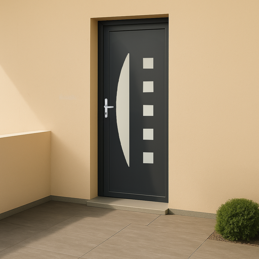 Porte d’entrée PVC couleur 551-4 vitrée
