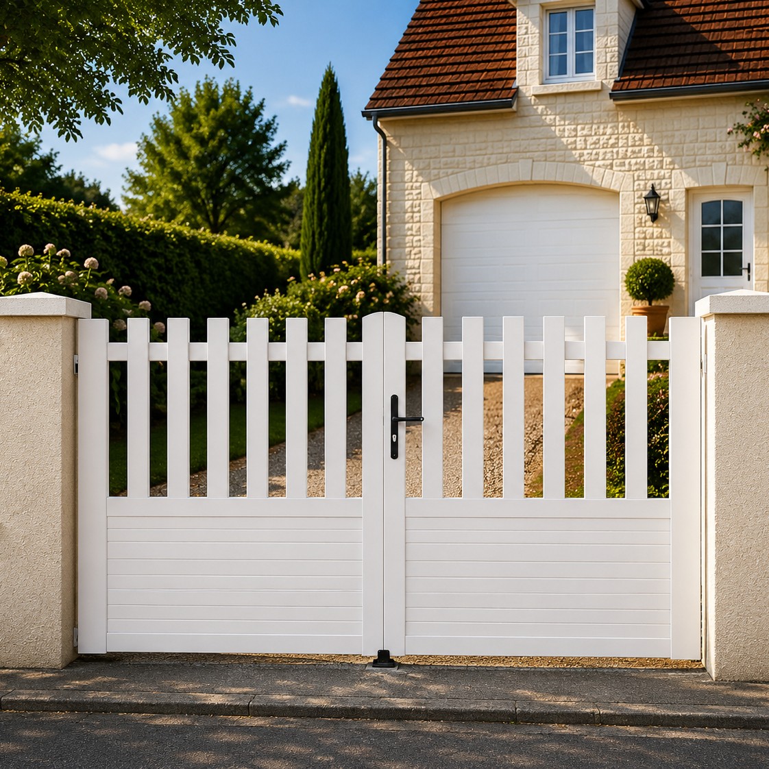 Portail battant PVC standard ALENÇON blanc DROIT