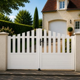 Portail battant PVC standard ALENÇON blanc CONVEXE