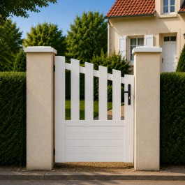 Portillon PVC standard ALENÇON blanc CONCAVE 1000x1450 mm - poignée à droite
