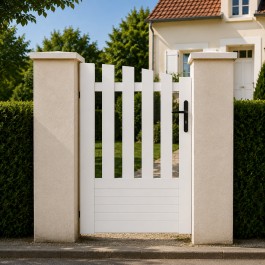 Portillon PVC standard ALENÇON blanc INCURVÉ 1000x1450 mm - poignée à droite