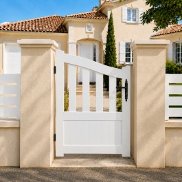 Portillon PVC standard BREST blanc GALBÉ 1000x1460 mm - poignee a droite