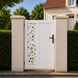 Portillon PVC standard ARLES blanc CARRÉ 1000x1400 mm - poignee a droite