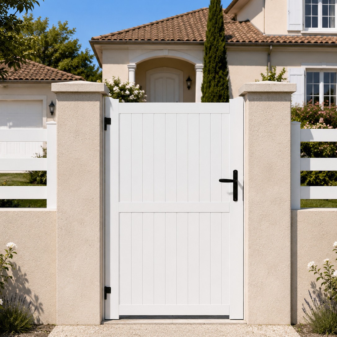 Portillon PVC standard GUÉRANDE blanc hauteur 1800 mm