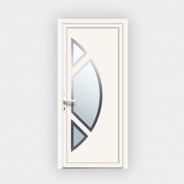 Porte d’entrée en PVC vitrée blanche Coralie 1