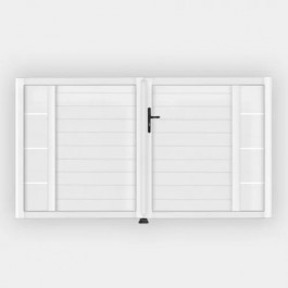 Portail battant PVC standard ARLES blanc INSERT (en situation)