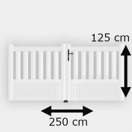 Portail battant PVC standard ETRETAT blanc h125xl250