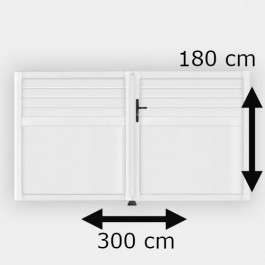 Portail battant PVC standard ARRAS blanc h180xl300