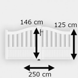 Portail battant PVC standard BREST blanc GALBÉ h125xl250