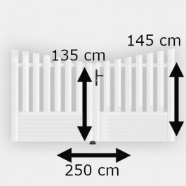 Portail battant PVC standard ALENÇON blanc CONCAVE h145xl250