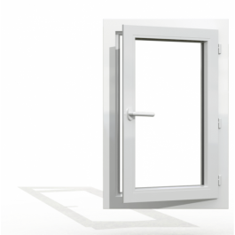 Fenêtre PVC 1 vantail H 47 x L 44 cm OF avec poignée tirant droit