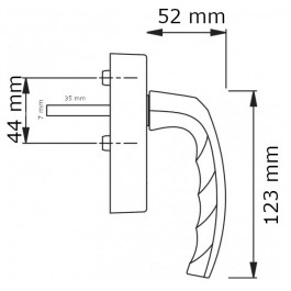 Poignée de Fenêtre PVC 1 vantail H 45 x L 40 cm OF avec poignée