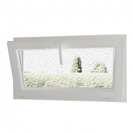 Fenêtre PVC abattant H 45 x L 90 cm verre brouillé avec poignée