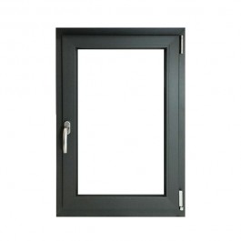 Fenêtre PVC 1 vantail H 75 x L 60 cm OB anthracite avec poignée tirant droit