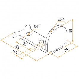 Butée d'espagnolette aluminium pour volet battant x2