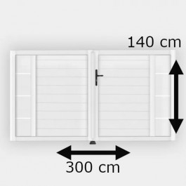 Portail battant électrique PVC blanc ARLES DÉCOR INSERTS L300