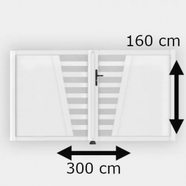 Portail battant électrique PVC blanc CAMBRAI L300