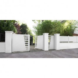 Portail battant électrique PVC blanc CAMBRAI