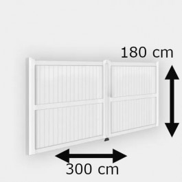 Portail battant électrique PVC blanc GUÉRANDE H180 L300