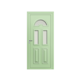 Porte d’entrée PVC couleur Emilia semi-vitrée - Vert blanc (RAL6019)