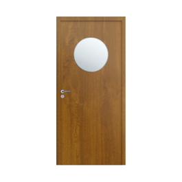 Porte d’entrée PVC couleur 76 vitrée - chene dore