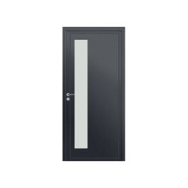 Porte d’entrée PVC couleur 766 vitrée - Gris anthracite (RAL7016 sablé)