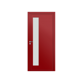 Porte d’entrée PVC couleur 766 vitrée - Rouge tomate (RAL3013)