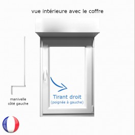 Fenêtre avec volet roulant manivelle PVC H 75 x L 40 cm 1 vantail - tirant droit