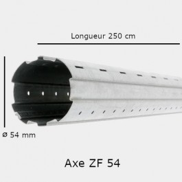 Axe motorisé 20 Nm à commande filaire ZF 54 mm longueur 250 cm, recoupable